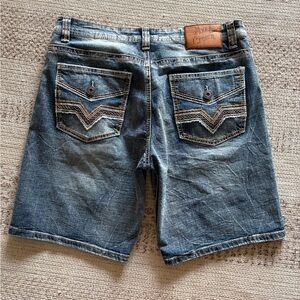 Crazy Embroidered Y2K Jorts, Axe & Crown.